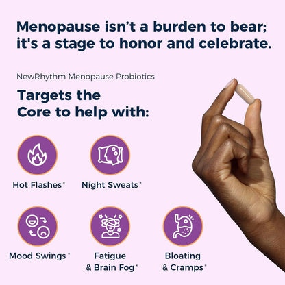 NewRhythm Female Health Bundle: Vaginal Flora Balance + Menopause Comfort, Organic Cranberry, Black Cohosh, 18 Probiotic Strains, 90 Vegan Caps