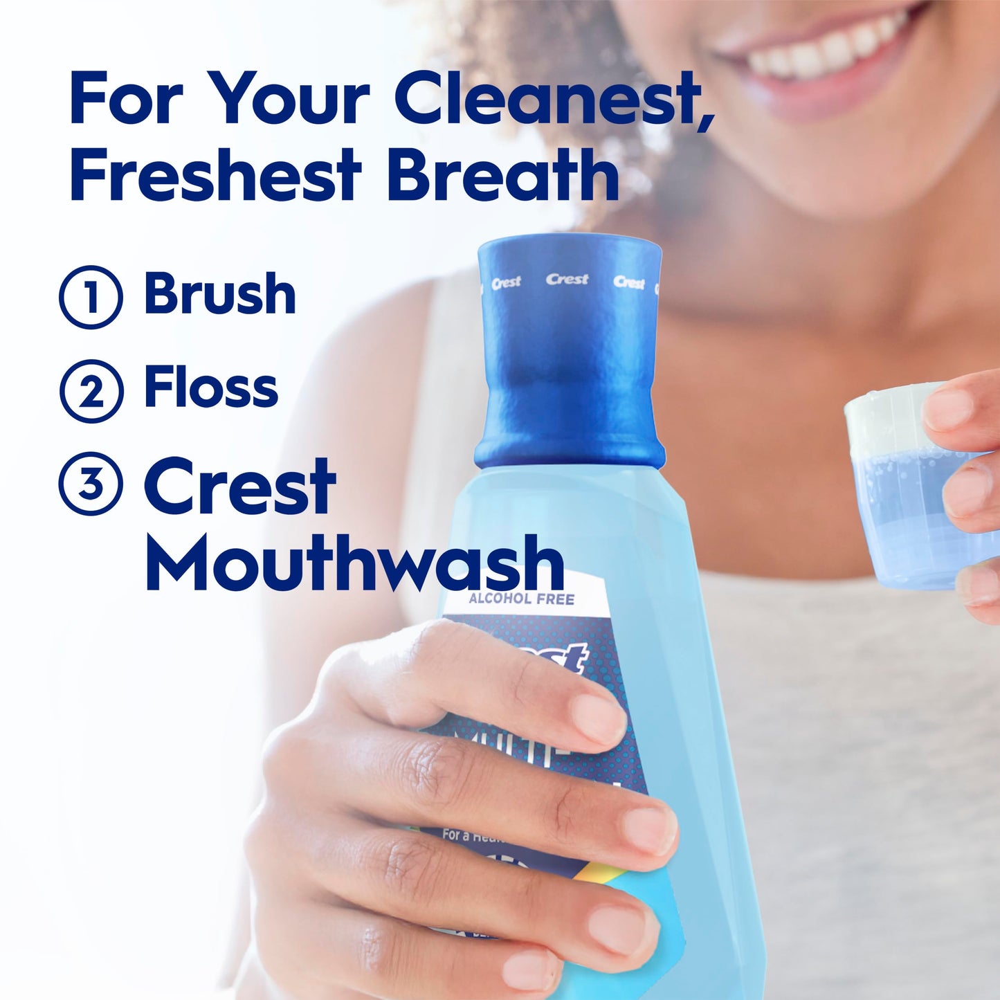 Crest Mouthwash Pro Health Multi-Protection, 1L, 2 Pack, 6-in-1 Benefits, Alcohol Free, Enamel Repair, Breath Freshener, Anti Cavity, Fluoride mouthwash, Bad Breath Treatment