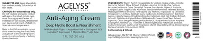 Agelyss Anti-Aging Cream With Pepha-Tight - For Wrinkles & Fine Lines - Paraben-Free, Cruelty-Free, Vegan - 1 fl oz. - Pack of 1