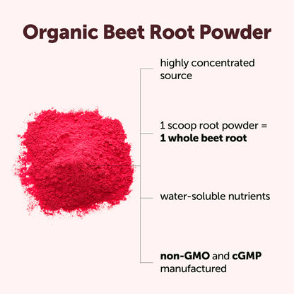 Micro Ingredients Organic Beet Root Powder, 4lb (64 oz) | Nitric Oxide Supplement, Water Soluble, Highly Concentrated Raw Beet Supplement, Superfood Drink Mix, Non-GMO, Plant Based