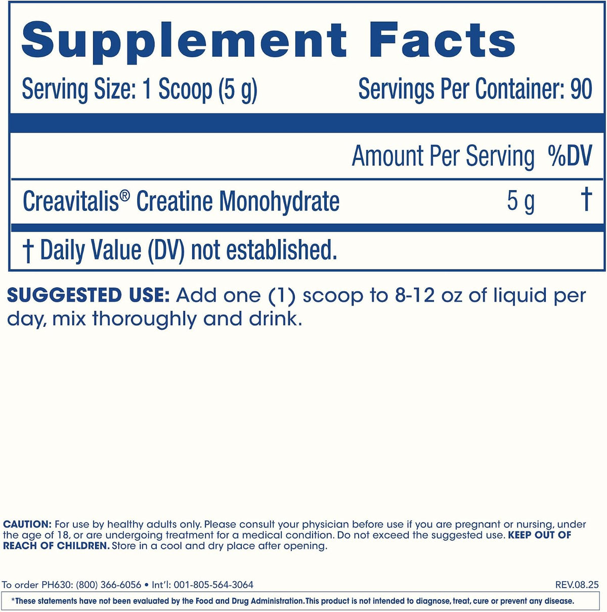 ProHealth Longevity Micronized Creatine. Pharmaceutical Grade Creatine Monohydrate is Easier on Kidneys. Supports Brain Function and Muscle Growth as You Age. 5 g/Serving, 90 Servings, 3 Month Supply