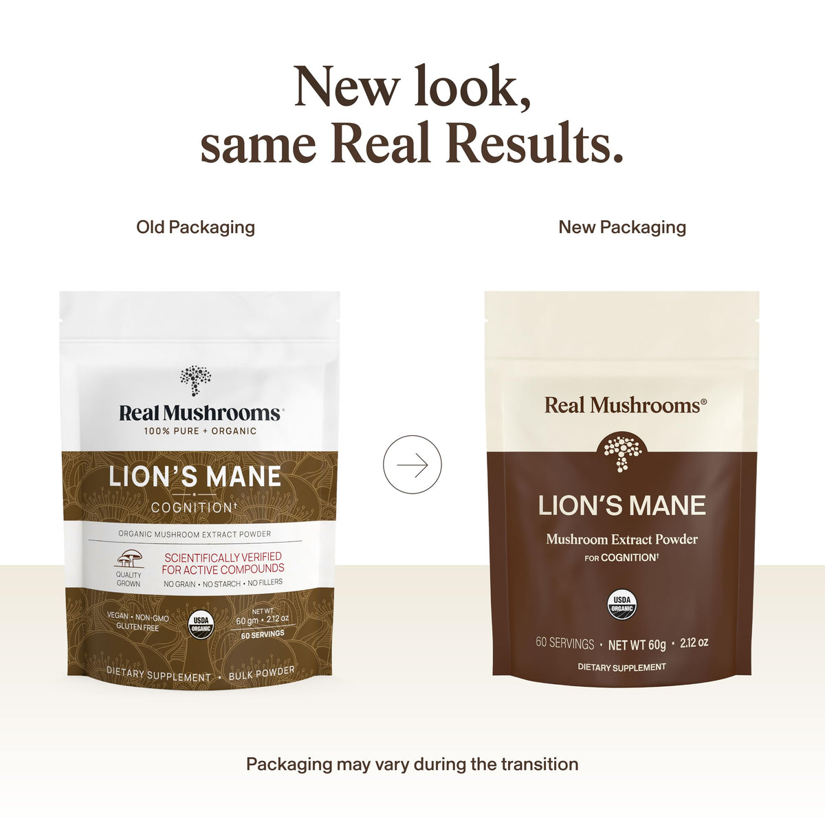 Real Mushrooms Lions Mane Mushroom Supplement - Organic Lions Mane Extract Powder for Overall Wellness with Adaptogens – Functional Vegan, Non-GMO Blend with 60 Servings