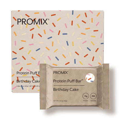 ProMix Nutrition Protein Puff Bars - Variety Pack - Vanilla, Chocolate, Strawberry, Blueberry - Marshmallow Crispy Treat - High Protein & Low Calorie - 12 Bars