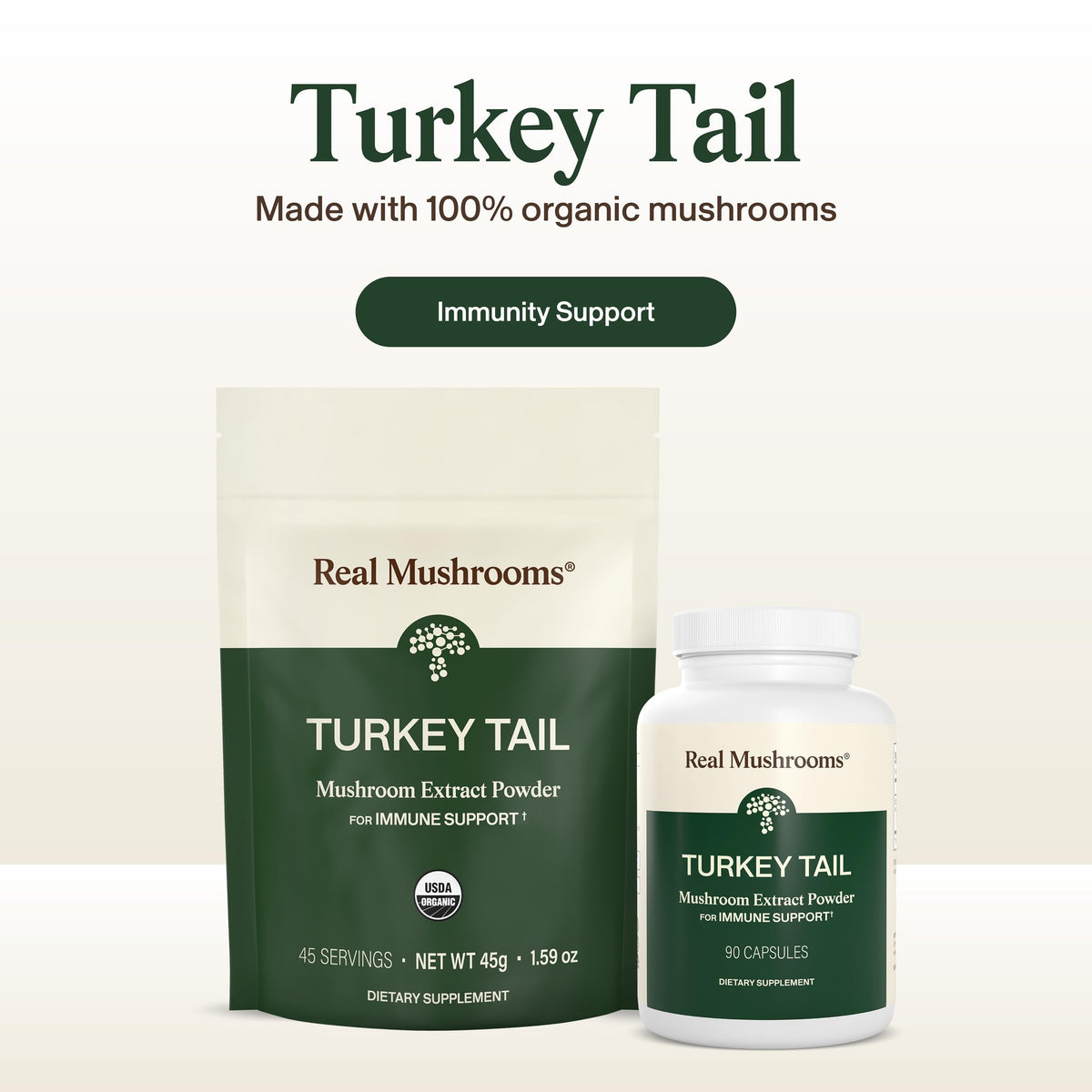 Real Mushrooms Turkey Tail Capsules – Organic Mushroom Extract for Wellness & Daily Rhythm – Vegan, Non-GMO, No Fillers Turkey Tail Extract – 90 Count Mushroom Supplement