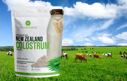 Antler Farms New Zealand Colostrum & Collagen Powder Bundle | 100% Pure, Grass Fed Colostrum and Hydrolyzed Collagen Peptides Powder Bundle, Cold Processed, Bioavailable, Pure and Clean