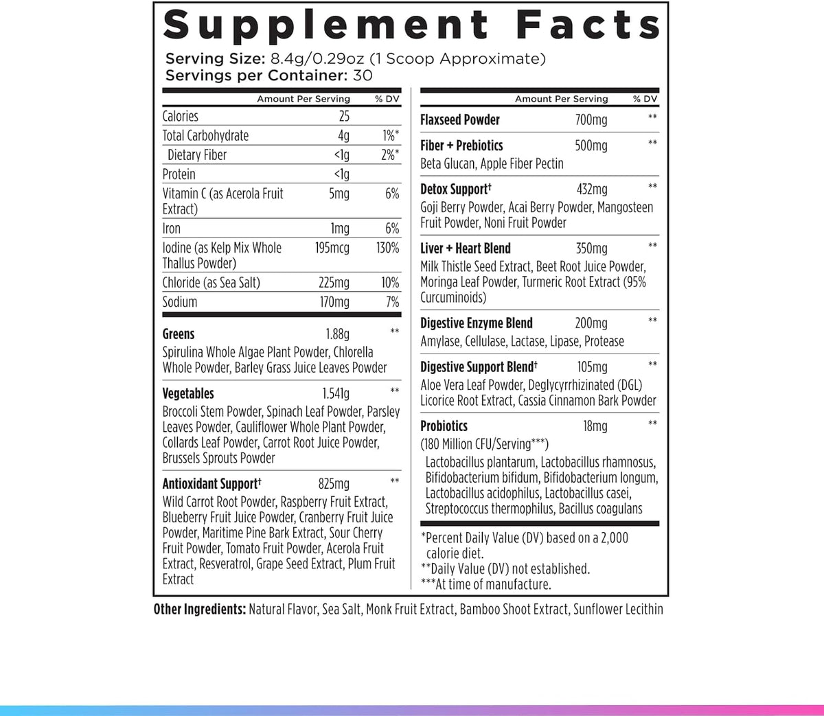 Livingood Daily Greens & Superfood Powder, Super Greens for Gut Health, Green Juice Powder with Spirulina, Chlorella, and Digestive Enzymes, Probiotics for Digestive Support, Chocolate, 30 Servings
