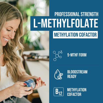 Organic Methyl Folate 1000 mcg + Methyl B12 Cofactor (300 Servings) – Metabolically Active 5-MTHF Form, Organic Berry Flavor, Liquid Sublingual Form – Mood, Cognition, Methylation, Pregnancy (1oz)