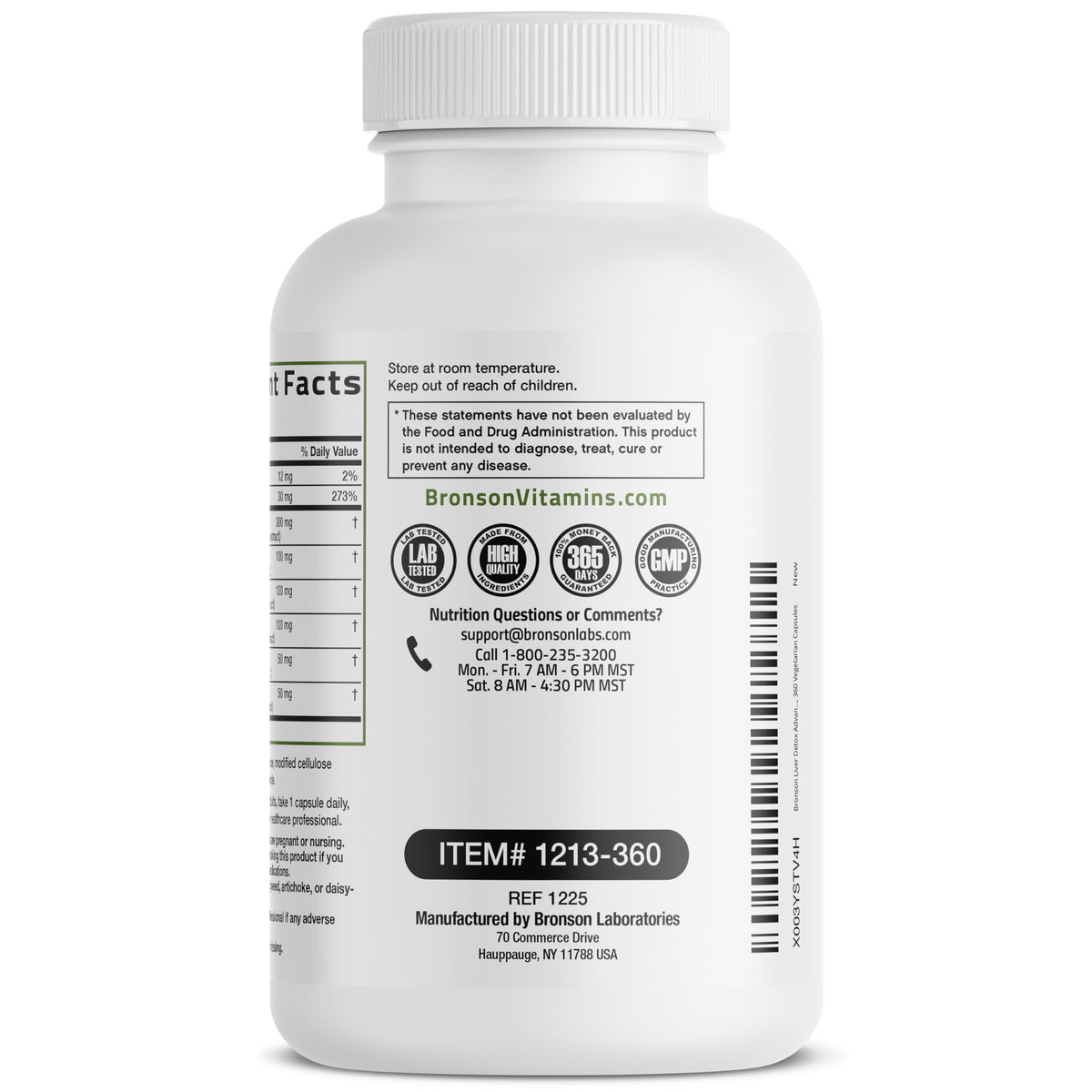 Bronson Liver Detox Advanced Detox & Cleansing Formula 60 Capsules | Liver Health Support with Milk Thistle, Dandelion Extract, Turmeric, Artichoke Leaf & Beet Root, Non-GMO, Soy-Free