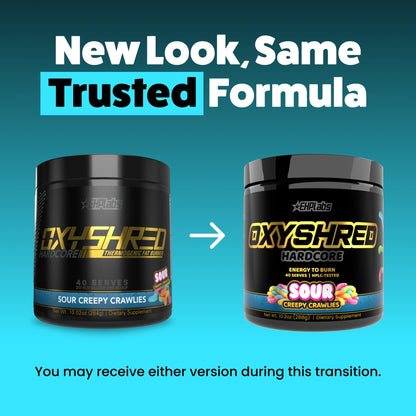 EHP Labs OxyShred Hardcore Super Dosed Pre Workout Powder - Preworkout Powder with L Glutamine & Acetyl L Carnitine, Energy Boost Drink - 275mg of Caffeine - Watermelon Candy, 40 Servings