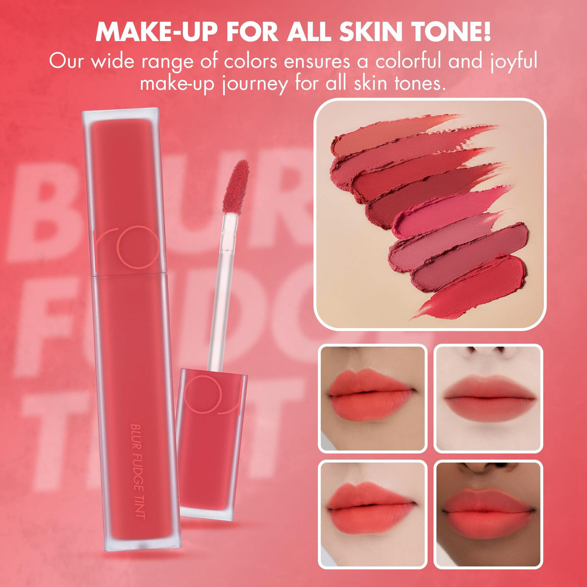 rom&nd OVEEER Shade Series Blur Fudge Tint | Silky Matte Lipstick for Velvety Smooth Lips | Long-Lasting Stain, Wrinkle Blurring, Moisturizing Formula | 16 Burnt Orange | Lip Stain Long Lasting Waterproof | Buildable Matte Blurred Finish | Hydrating Lip S