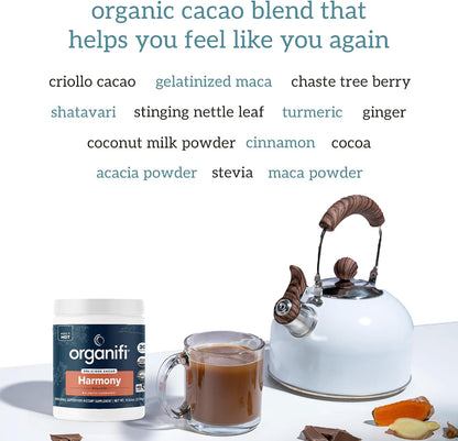 Organifi Harmony - Hormone Balance for Women with Cacao Superfood Powder, 30 Servings