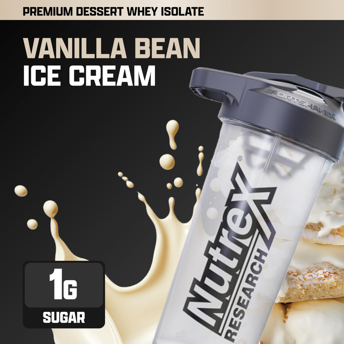 Nutrex Research IsoFit Whey Protein Powder Instantized 100% Whey Protein Isolate (30 Servings (Pack of 1), Vanilla Bean Ice Cream)