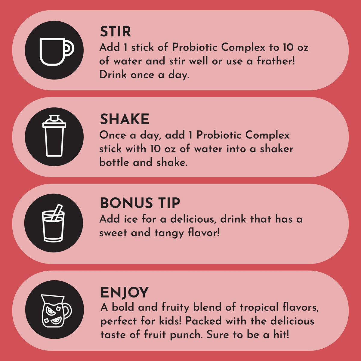 JUST INGREDIENTS Elderberry Lemonade 3-in-1 Probiotic Complex - Prebiotics, Probiotics & Postbiotics - 30 Sticks