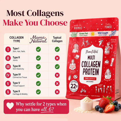 Multi Collagen Protein Powder Type I II III IV V X - Unflavored & Hydrolyzed 16Oz Pure Collagen Peptides Powder - Grass Fed Beef, Wild Fish Marine