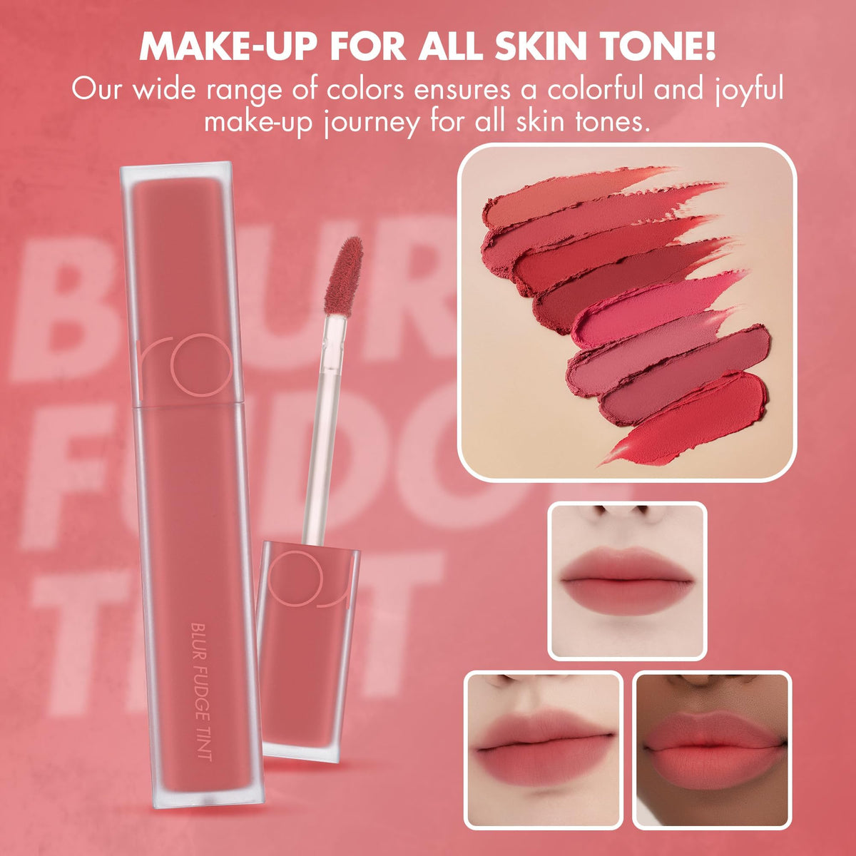 rom&nd OVEEER Shade Series Blur Fudge Tint | Silky Matte Lipstick for Velvety Smooth Lips | Long-Lasting Stain, Wrinkle Blurring, Moisturizing Formula | 16 Burnt Orange | Lip Stain Long Lasting Waterproof | Buildable Matte Blurred Finish | Hydrating Lip S