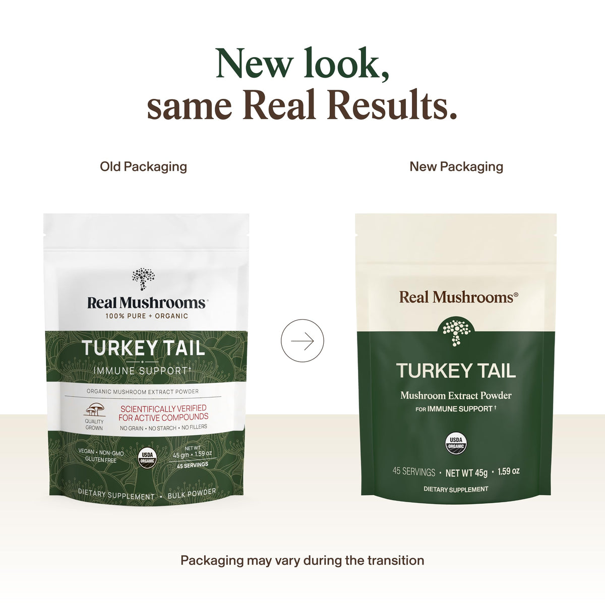 Real Mushrooms Turkey Tail Mushroom Powder – Organic Mushroom Extract for Daily Wellness Gut Harmony, & Energy Support with Beta Glucans – Vegan, Non-GMO, 45 Servings Functional Supplement