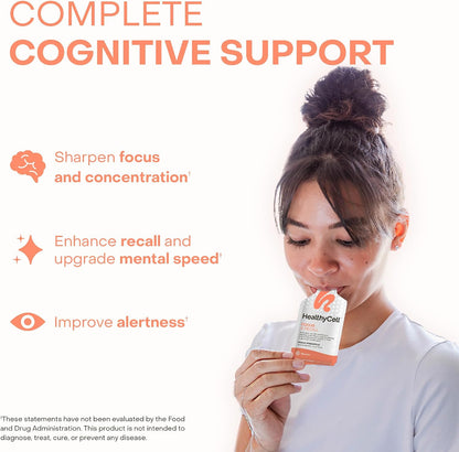 Healthycell Telomere Length + Focus & Recall Brain Supplement Bundle | Telomere Length Healthy Aging Supplement + Focus & Recall Brain Supplement for Memory, Focus & Concentration - Daily Duo
