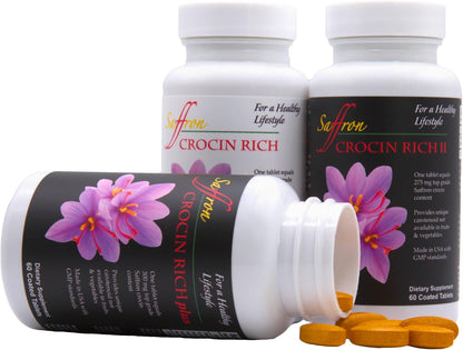 Crocin Brain Supplement for Memory & Focus | CROCIN RICH Plus - 60 Tablets | 75% High-Purity Crocin; Clinically Relevant Dose; U.S. Patented Formula; Mood & Healthy Aging; Sleep Quality; Mental Clarity