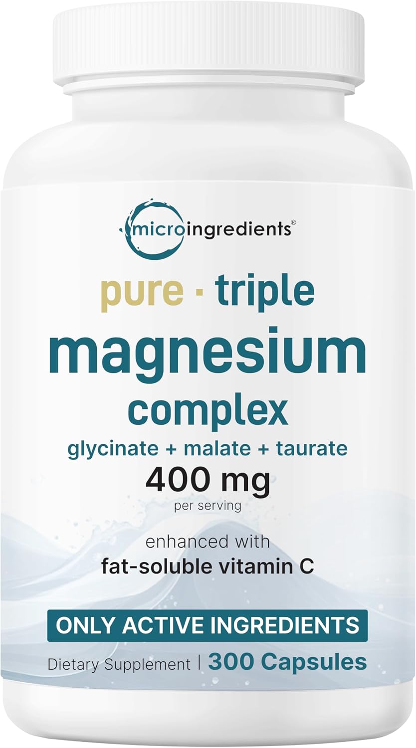 Micro Ingredients Vitamin D3 10,000iu + K2 200mcg Softgels & Pure Triple Magnesium Complex 400mg Capsules | 2 Pack Bundle | Essential D & K Sunshine Vitamins | Glycinate, Malate, & Taurate Forms