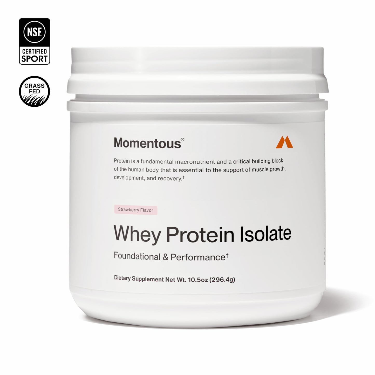Momentous Essential Grass-Fed Whey Protein Powder - 20 g Whey Isolate Protein - NSF Certified for Sport - Gluten-Free - 12 Servings for Essential Everyday Use