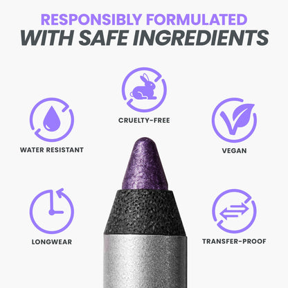 Wonderskin Eyeliner Pencil, 1440 Longwear Deep Purple Eyeliner Pencil - Waterproof, Sharpenable & Smudge Proof