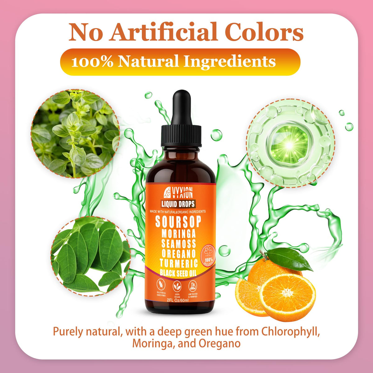 Soursop Bitters Liquid Drops 10 in 1 with Sea Moss, Moringa, Turmeric, Black Seed Oil, Oregano, Ashwagandha | Herbal Extracts for Overall Health-Enhancing |Vegan, Non-GMO| 2 Fl Oz(Mixed Berry Flavor)
