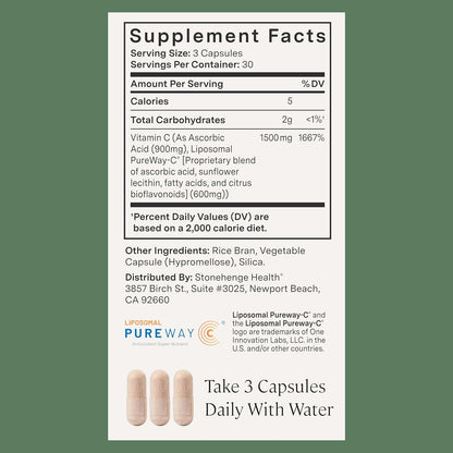 Stonehenge Health Dynamic Liposomal Vitamin C + Dynamic Immunity Bundle Supplements to Support Immune System, Collagen Synthesis, and Brain Health