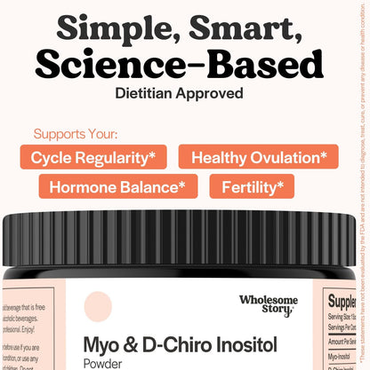 Zinc, Magnesium + Myo & D Chiro Inositol | Zinc Picolinate, Magnesium Glycinate, Vitamin B6 + Myo& D-Chiro Inositol Powder | Reproductive & Fertility Health | 30 & 90 Day Supply