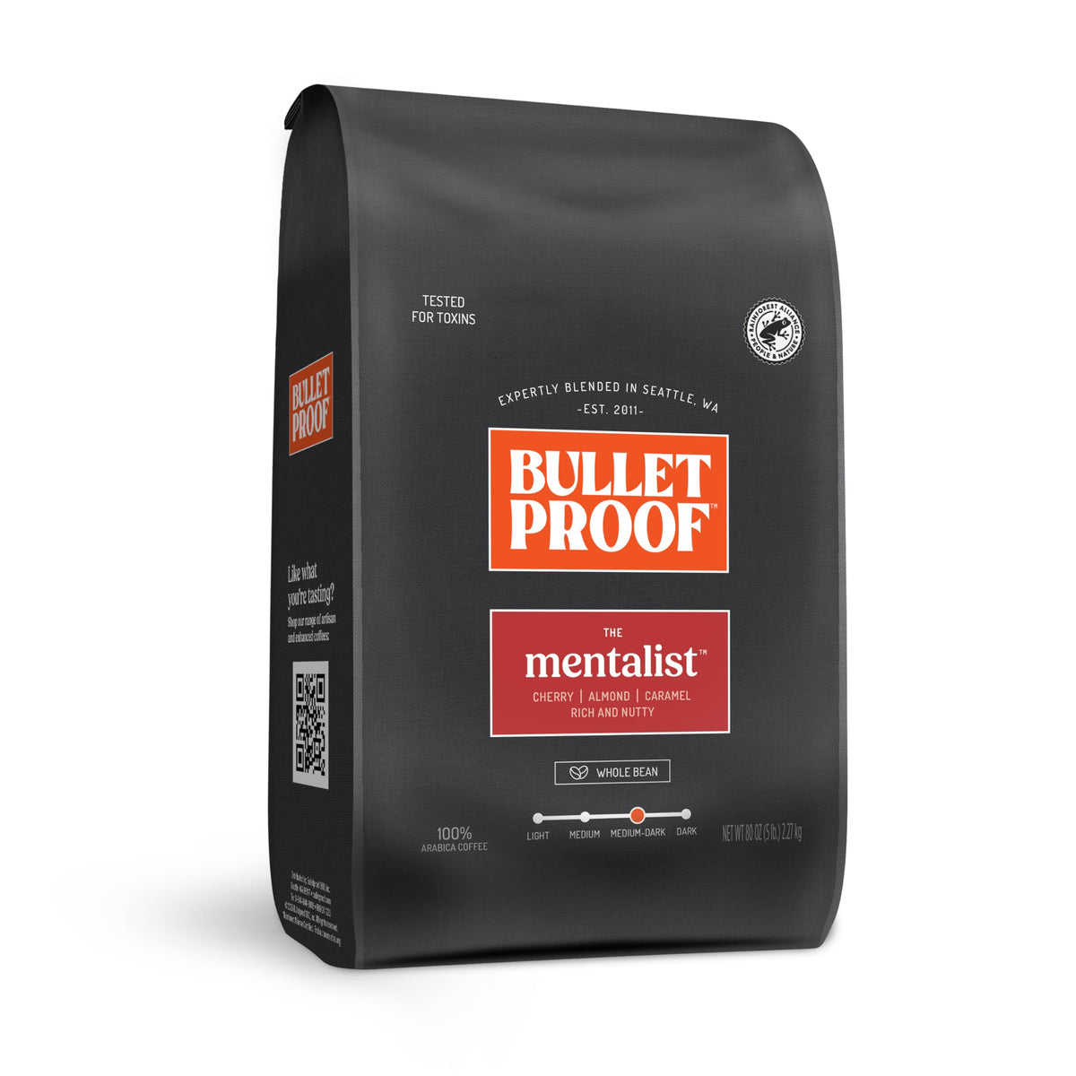 Bulletproof Original Medium Roast Whole Bean Coffee, 12 Ounces, Clean Coffee Tested for Toxins