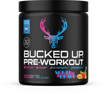 Bucked Up Pre Workout - Best Tasting - 6 Grams Citrulline, 2 Grams Beta Alanine Non Proprietary Blend, Powder (Strawberry Kiwi)
