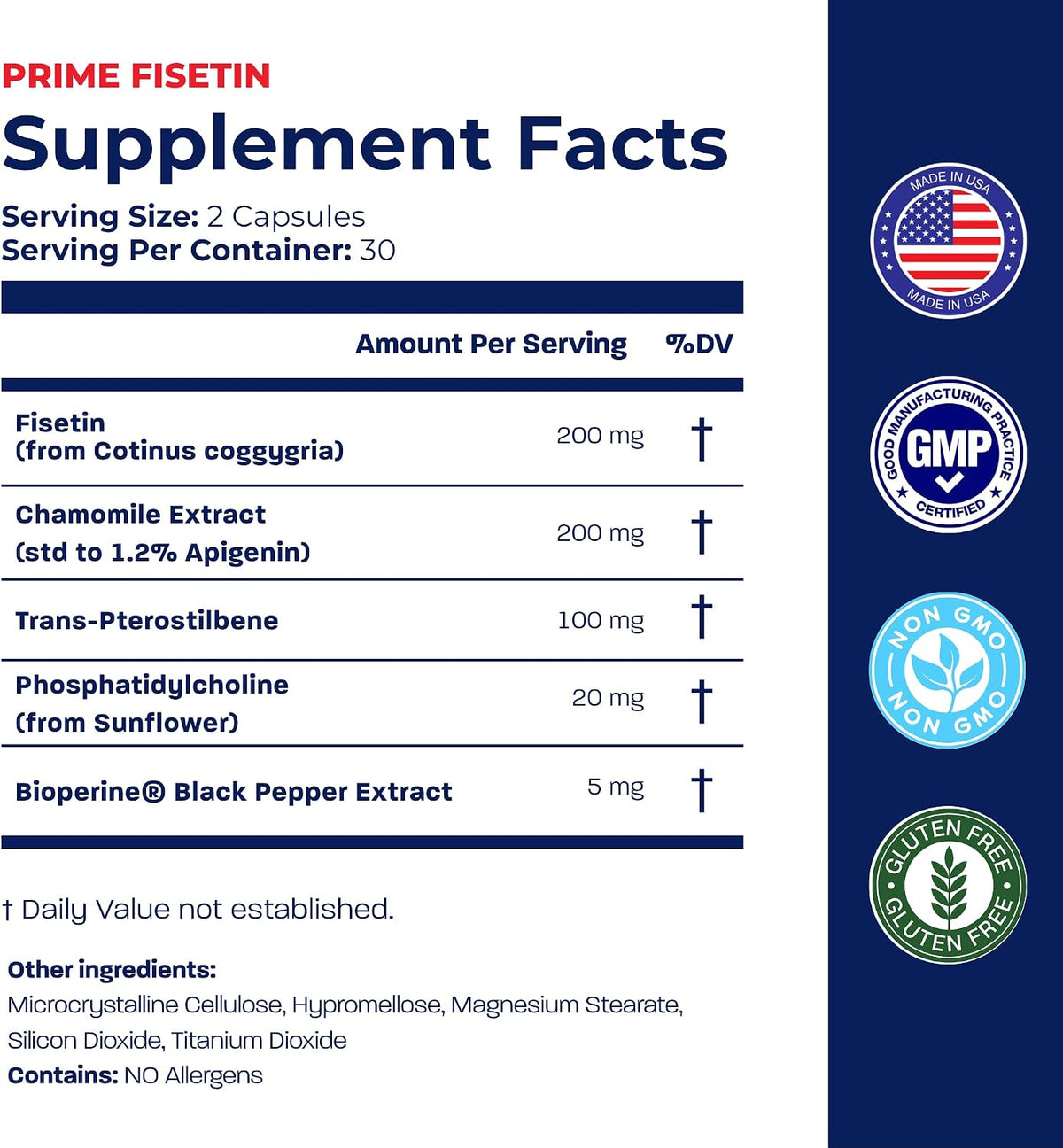 BONE SCIENCE Prime Fisetin 98% Flavonoid Complex, BioPerine, 60 Capsules