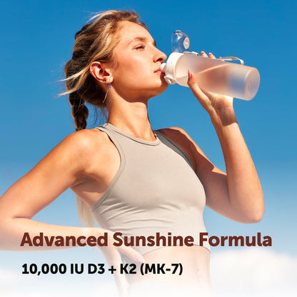 Micro Ingredients Vitamin D3 K2 MK-7 10,000 IU Per Serving, 300 Softgels | Made with Virgin Coconut Oil, K2 200 mcg Per Serving. D3 & K2 Vitamin Supplement. Easy-to-Swallow. Non-GMO, Gluten Free.
