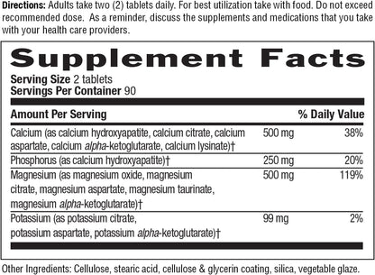 Country Life Target-Mins Calcium Magnesium Potassium, 180 Tablets