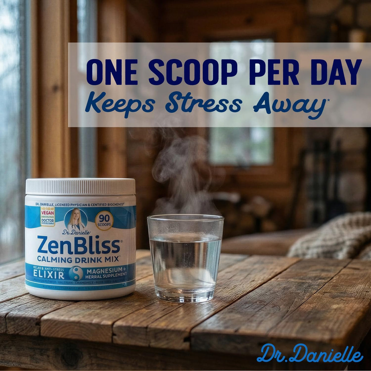 Zenbliss Calming Magnesium Drink Mix for Relaxation & Muscle Comfort – Magnesium Powder Supplement for Stress Support – By Dr. Danielle