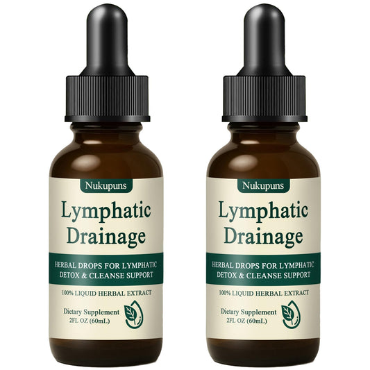Nukupuns Lymphatic Drainage Drops, Lymphatic Drainage Supplements, Herbal Blend-Lymph System Support, Lymphatic Drainage, Vegan & Non-GMO (2pcs) Nukupuns buy supplements Au
