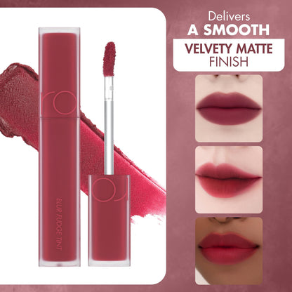 rom&nd OVEEER Shade Series Blur Fudge Tint | Silky Matte Lipstick for Velvety Smooth Lips | Long-Lasting Stain, Wrinkle Blurring, Moisturizing Formula | 16 Burnt Orange | Lip Stain Long Lasting Waterproof | Buildable Matte Blurred Finish | Hydrating Lip S