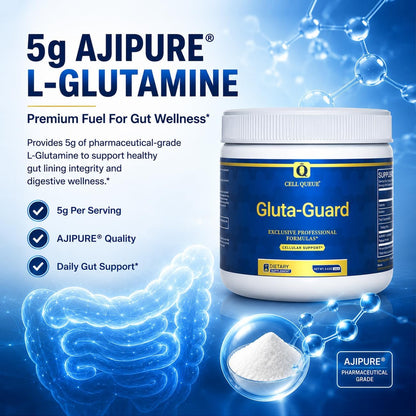 Gluta-Guard L-Glutamine Powder with Papaya Powder & Acacia Fiber | Triple-Action Gut Health & Digestive Support, Gut Lining, GI Health & Regularity, Prebiotic Fiber Supplement, 30 Servings