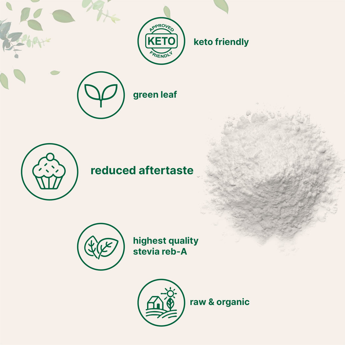 Micro Ingredients Pure Organic Stevia Powder, 8 Ounces, 1418 Serving, Highest Grade Green Leaf Extract Reb-A, Reduced Bitter Aftertaste, 0 Calorie, Natural Sweetener, Sugar Alternative, Keto Friendly