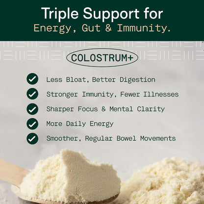 Adapt Naturals Gut & Immune Defense Bundle – Bio-Avail Colostrum+ Powder with Lactoferrin & Biome Protect 4-in-1 Gut Supplement – 30-Day Supply