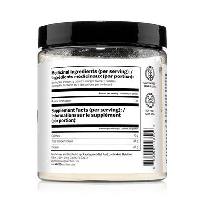 NAKED Colostrum Powder – 100% Grass-Fed Bovine Colostrum Supplement from US Farms | Tested at 20%+ IgG | Gut Health, Immunit
