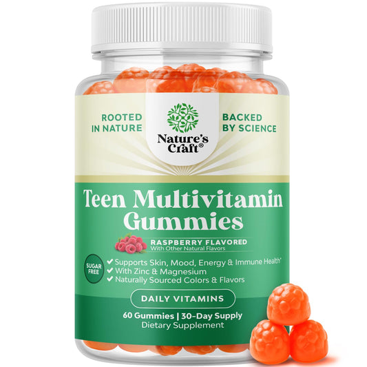 Teen Multivitamin Gummies 12-17 - Teen Boys & Girls Gummy Vitamins for Better Skin, Immune Strength, Mood & Energy Support - Teenage Girl & Boy Supplements