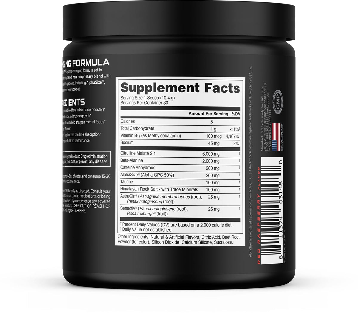 Bucked Up Pre Workout - Best Tasting - 6 Grams Citrulline, 2 Grams Beta Alanine Non Proprietary Blend, Powder (Strawberry Kiwi)