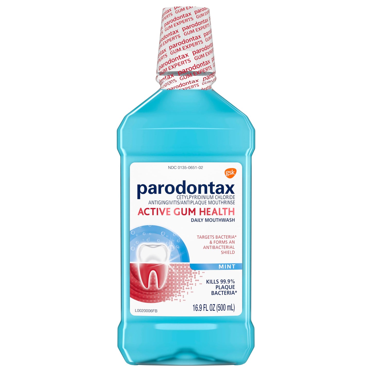 Parodontax Active Gum Health Mouthwash, Antiplaque and Antigingivitis Mouthwash, Mint, 16.9 Fl Oz