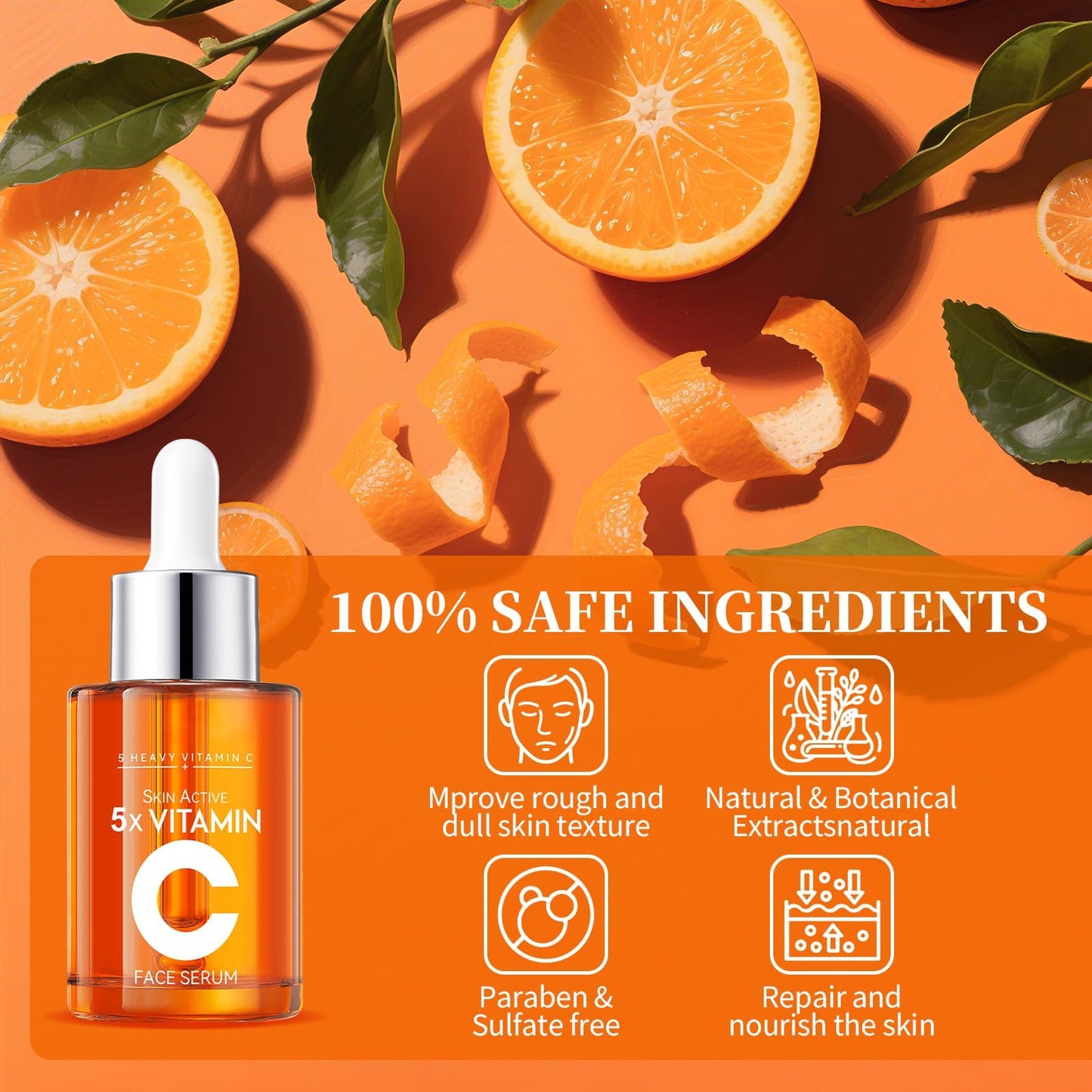 Vitamin C Face Serum with Hyaluronic Acid Niacinamide and Aloe Vera For All Skin Types Anti-Aging & Hydrating Serum Helps Reduce
