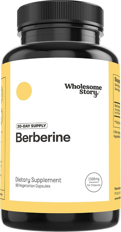 Berberine Supplement 1500mg | Berberine 500mg Per Capsule | 97% Standardized Purity | Supports Metabolic Profiles & Hormonal Balance | 90 Berberine HCL Capsules | Berberine Supplements 30-Day Supply