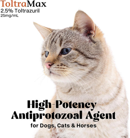 Toltrazuril 2.5% for Horses, Dogs, Cats, 60mL/2 Ounce, for Non-Food Chain Animals, Peanut Butter
