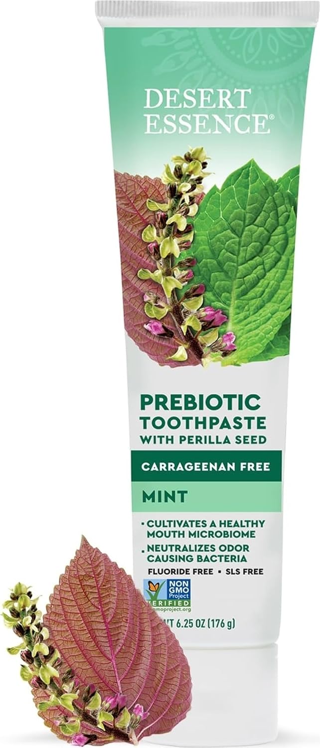 Desert Essence Prebiotic Mint Toothpaste, Fluoride Free, 6.25 oz