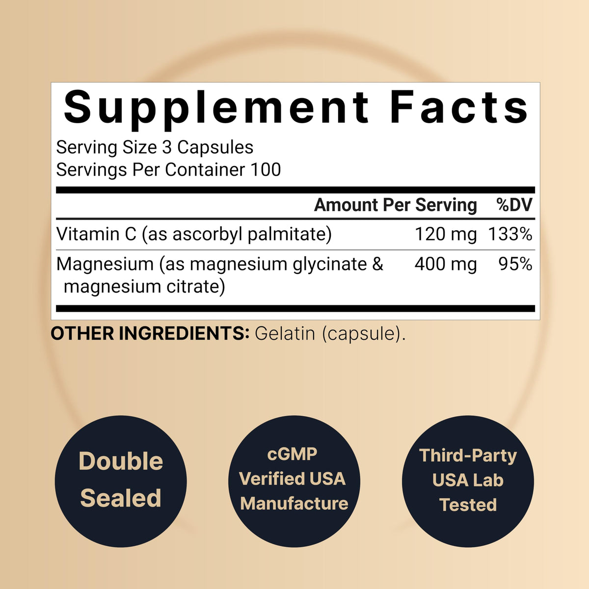 Magnesium Complex 400mg, 300 Capsules | Glycinate, Citrate | Chelated & Purified | Bone, Heart & Digestion Support | Non-GMO