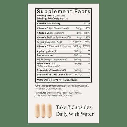 Stonehenge Health Dynamic Joint & Dynamic Nerve Bundle Supplements Supports: Joint Discomfort, Stiffness, Support Comfort, Tingling, Numbness, Burning, Joint Health