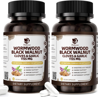 Lukaree (2 Pack 16-in-1 Wormwood Black Walnut Clove Cleanse - Gut Health